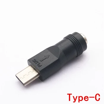 1PC Adaptér JEDNOSMERNÉHO prúdu Prevodník 5.5x2.1 mm Jack Samica na USB Typu C Konektor Samec