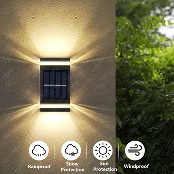 6 LED Solárne Nástenné Svietidlo Nepremokavé Hore A Dole Svetelná Osvetlenie Záhradné Dekorácie Slnečné Svetlo Vonkajšie Schody Plot Slnečné svetlo Lampy