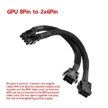 8Pin Mužov Dual 6 Pin Žena kábel Kábel Adaptéra 20 cm CPU 8Pin Na Grafiku grafickú Kartu PCI-Express Power Splitter Kábel