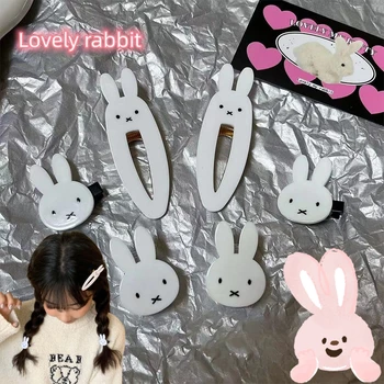 Japonský Lete Plast Biely Králik Bunny Sponky Do Vlasov Pre Dievča Deti Roztomilý Kawaii Víla Sladké Vlásenky Módne Doplnky
