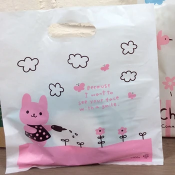 Roztomilý králik plastové Darčekové tašky,Oblečenie taška, pre Občerstvenie,Party, Priazeň,Dar, Obaly 50pcs/veľa
