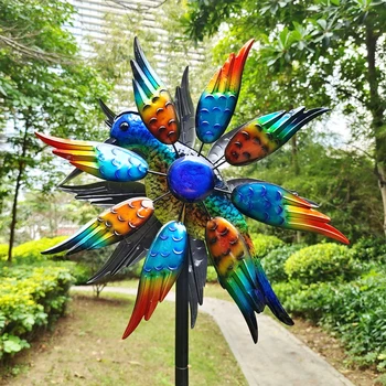 Kolibrík Vietor Špirály pre Záhradné Farebné Kovové Dekorácie Vonkajšie