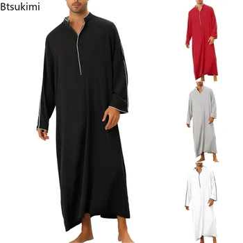 Nové Islam Moslimských Mužov Oblečenie Jubba Thobe Abaya Homme Musulman Kaftane Islamskej Rúcha Pakistan Saudská Arábia Djellaba Eid Šaty
