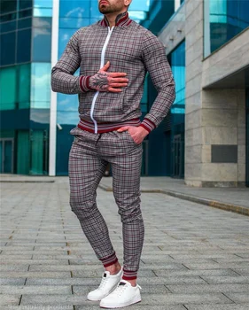 2023 Nový Gentleman 3D tlač Tepláky bunda + nohavice muži vonku fitness Jogger suit bežné streetwear módy pánske Súpravy