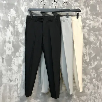 Letné novej pánskej bežné nohavice, a priedušná kórejská verzia slim nohavice bežné klasické pánske