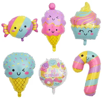 Nové candy dezert série koláč, zmrzlina trstiny cartoon tvar hliníková fólia balón detí, narodeniny, party, party dekorácie hra