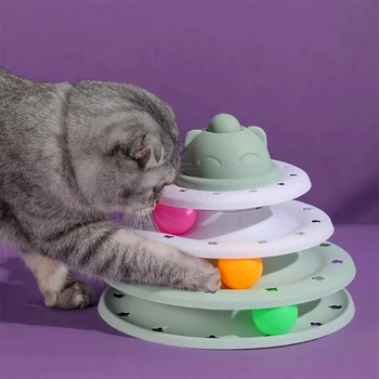 Interaktívne Cat Hračka 4-Vrstvový Trackball Gramofónu INY Štýl Sledovať Hračky pre Mačky Inteligencie Vzdelávanie Hrať Hry Mačka Príslušenstvo