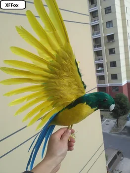v reálnom živote žltá&zelený papagáj model pena&perie krídel papagáj vták dar, o 42x60cm d0079