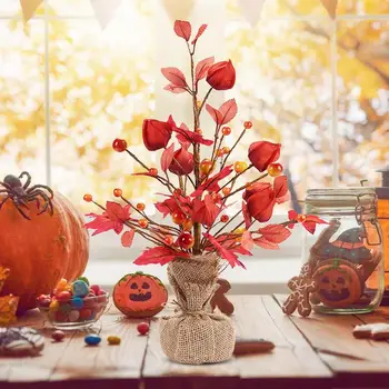 Patria Maple Leaf Drevený Dekor Dekoratívne Jeseň Halloween Drevené Ozdoby, Umelé Javorový List Berry Dekorácií Na Stôl Veľký Gif