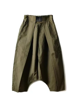 Skladaný elastické nohavice voľné bežné širokú nohu, nohavice kapital nohavice Japonskom štýle nadrozmerné nohavice Owens pánske nohavice