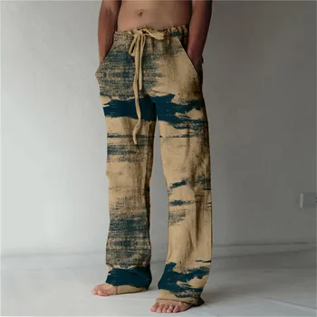 Nohavice Y2k Maľované Mužov Obličkového Nohavice Vysokej Šnúrkou Plnej Dĺžke Bežné Nohavice Mužov Oblečenie Podpora