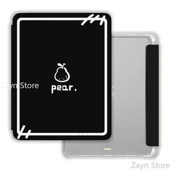 Roztomilý Hruška Apple, Banana Tablet Case for iPad Vzduchu 1 2 3 Mini 4 5 iPad Pro 2022 12.9 v Tri-fold Pero Slot Airbag Ochranný Kryt