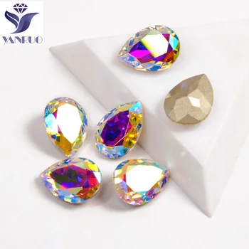 YANRUO K9 4320 Drop AB Dekoratívny Ornament Šperky Pointback Crystal Kamienkami Krásy Príslušenstvo Šaty/Nail Art, Ozdoby