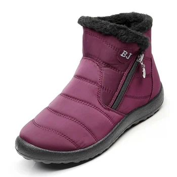 Topánky Ženy Zimné Topánky Snehu Topánky Plyšové Spodnej Členkové Topánky Na Zips Farbou Väčších Veľkostiach