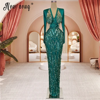 Plus Veľkosť Smaragdovo Zelená Večerné Šaty Luxusné Morská Víla Formálne Prom Šaty Pre Svadobné Party 2023 Zvláštne Príležitosti Šaty Vestidos