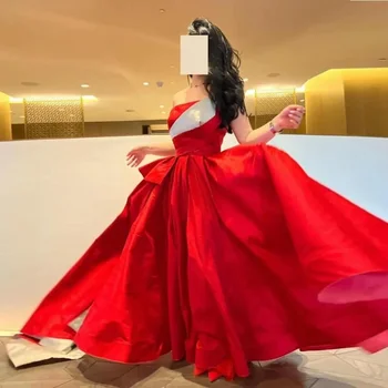 CERMAE Satin A-line bez Ramienok Prehrabať Populer Prom Šaty, na Poschodí-Dĺžka Večer Formálne Elegantné Party Šaty pre Ženy 2023