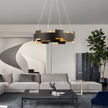 Postmoderných tvorivé black obývacia izba luster umenie spálňa štúdia model izba dizajnér kolo krúžok jedáleň luster