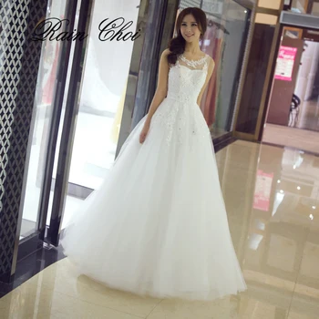Svadobné Šaty čiary Dlhé Svadobné Šaty Biele vestido de novia Plus Veľkosť