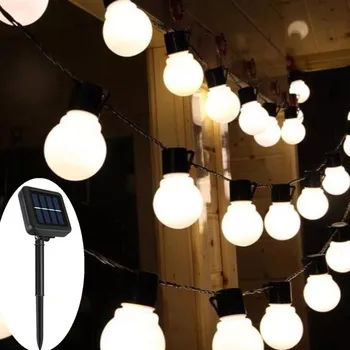 Solárne LED osvetlenie Vonkajšie Garland Ulici G50 Žiarovka String Svetlo Ako Svadobné Dekorácie, Lampy, Záhradné Kryté Dovolenku Osvetlenie