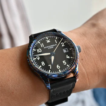 Tajomný Kód titán 40 mm Pilotné Hodinky Pre Mužov 8217 Pohybu Automatické Damasku Svetelný Zafírové Sklo Luxusné Náramkové hodinky