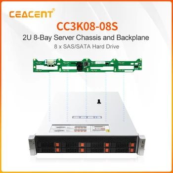CEACENT CC3K08-08S 2U 8 Bay 12 gb/s SAS/SATA HDD Hotswap Rackmount Server Prípade s CPLD Návrhu Osvetlenia SFF-8643 8-Bay Prepájací