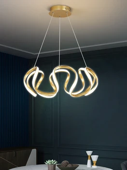 Nový Moderný Led Stropné Prívesok Svetlo Reštaurácia Obývacia Izba Black/Gold Ring Svetlo Domáce Dekorácie Kuchyňa Spálňa Prívesok Svetlo