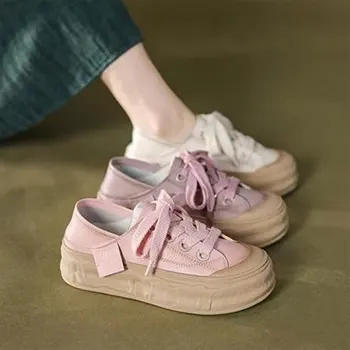 Hrubé soled kolo prst módne jednej topánky pre ženy jarné kórejská verzia všestranný jednotného topánky