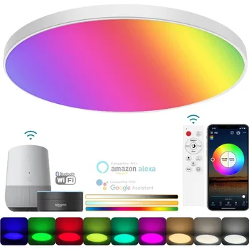 24W LED Smart WIFI TUYA Stropné Svetlo RGB Bluetooth APLIKÁCIE Hlasové Ovládanie Alexa Google 16 Miliónov Farieb pre Domáce Spálne Dekorácie