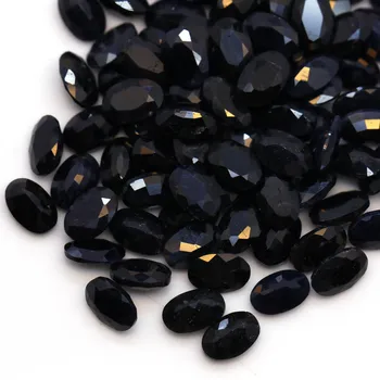Prírodné Black Sapphire Elipsovitý Rez Náušnice Krúžky Nacklace Nahé Vložkou Veľkoobchodný Prijať Vlastná Veľkosť
