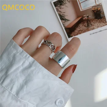 QMCOCO Minimalistický Krúžky Mužov Nové Trendy Dizajnu Viacvrstvových Línií Geometrických Punk Elegantné Nevesta Šperky, Darček Pre Ženu