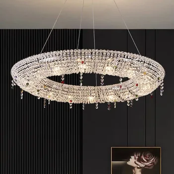 Moderné Luxusné LED Krištáľové Lustre Oválne Crystal Dizajnér Visí Prívesok Osvetlenie Jedáleň, Obývacia Izba Hotel Dekor Lampy, Lustre