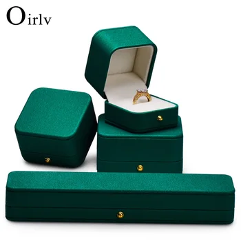 Oirlv Zelená Šperky Box Prsteň Prívesok Náramok Šperky Úložný Box Svadobné Miesto, Návrh Krúžok Šperky Box
