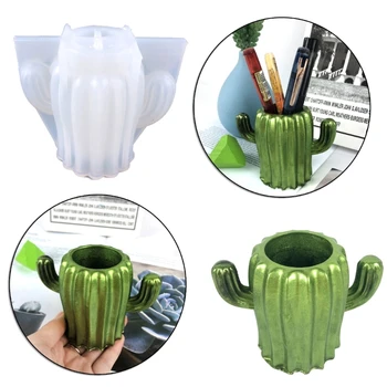 DIY Epoxidové Crystal 3D Kaktus Pero Kontajner Úložný Box Formy na Mydlo svietnik DIY Šperky Skladovanie Domova DropShip