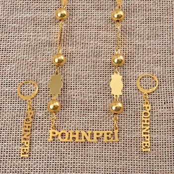 Anniyo Pohnpei Prívesok Náhrdelník a Náušnice Federatívne Šperky Sady pre Dámske Dievčatá #057721