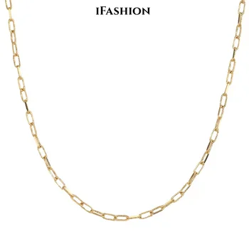 IFASHION 18k Žien Zlatý Náhrdelník Pôvodné AU750 Dlho Odkaz Muž Choker Luxusné Šperky Veľké Krku Módne Náhrdelníky Veľkoobchod