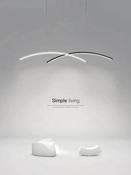 Moderný Jednoduchý Led Svetiel Prívesok Reštaurácia Lampa Nordic Kreatívny Dizajnér Studio Office Obývacia Izba Domova Svietidlá
