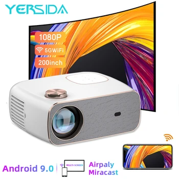 YERSIDA RD882 Projektor Android 9.0 280 ANSI (Zabudovaný Reproduktor 1920*1080P Full HD 1+8G LED Vonkajšie Domov Prenosný Projektor