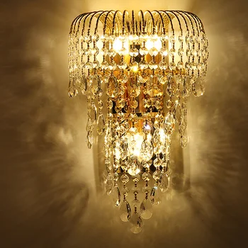 Luxusné k9 crystal nástenné svietidlo led zlato/striebro obývacia izba nástenné svietidlo moderného posteli nástenné svietidlo reštaurácia lampa módne nástenné svetlá