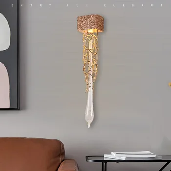 Postmoderných tvorivé Medi crystal nástenné svietidlo uličkou pozadí steny šachta posteli obývacia izba nástenné svietidlo vzorky LED nástenné svietidlo