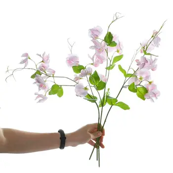 INDIGO-3D Tlač Petal na Svadbu, Umelého Hodvábu Kvet, Ružová Pea Kvet, Udalosti Dohoda, Party Dekorácie, 55 cm, 5 Ks