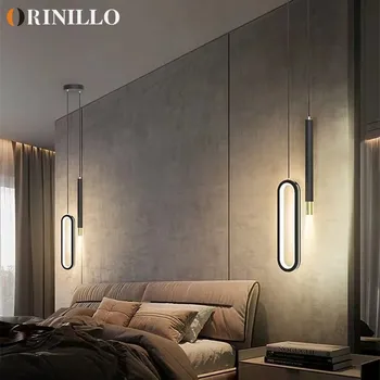 Moderný minimalistický dlhý riadok luster LED tvorivé obývacia izba pozadí nástenné svietidlo luxusné spálne posteli malé luster