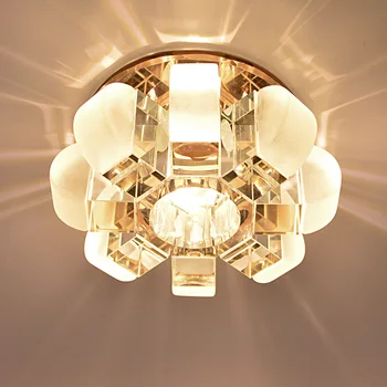 Moderné Kruhu Jasné, Crystal Kvet dizajn 3w LED Žiarovka Stropné svietidlo Domov Koridoru Deco Povrchovú montáž Tekvica Spálňa osvetlenie