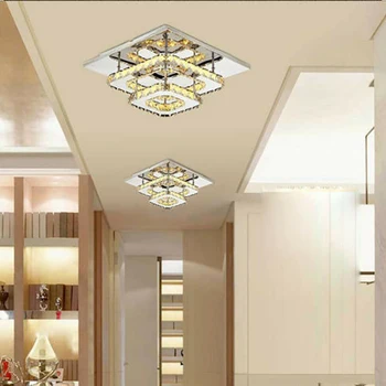 Moderný a Minimalistický LED Crystal Námestie Stropné svietidlo Predsieň, Obývacia Izba, Spálňa Hotel Lobby Stropné svietidlo