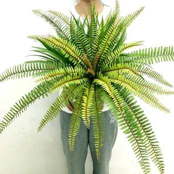 Umelé perzský Trávy, Paprade Rastlín, Tropické Zelené Rastliny, Svadobné Pozadí, Kvetinový Aranžmán, 65 cm, 30 Vidlice