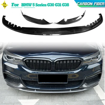 Carbon Fiber Auto Predný Nárazník Pery Pre BMW 5 Series G30 G31 G38 520i 540i M-šport 2017-2020 Predné Pery Štiepačky Chránič FRP