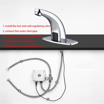 Touchless Kúpeľňa Batérie, Automatické Infračervený Senzor Palube Mount Smart Voľné Ruky, Vodopád Vodovodu Pre Kuchyni, Kúpeľni, Umývadlo