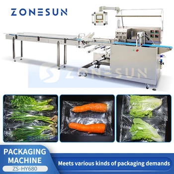 ZONESUN Automatické Horizontálne Prúdenie Zeleniny Tesnenie Stroj Čerstvé Produkty Balení Potravín Čerstvosť Ovocia Balenie ZS-HY680