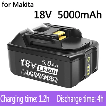 100% Originál Makita 18V 5000mAh Nabíjateľná Náradie Batérii s LED Li-ion Výmena LXT BL1860B BL1860 BL1850