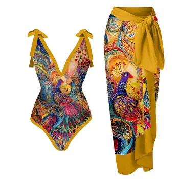 2023 Nový Príchod Push Up Ženy Bikini Set Kvetinový Vytlačené Prehrabať Bikiny Strappy Obväz Plavky Brazílsky Biquini Plavky