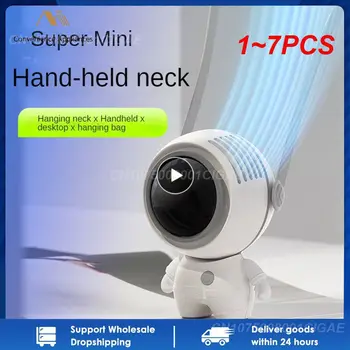 1~7PCS Prenosné Ventilátora Ručné Astronaut Pokojné Malé USB Nabíjateľné Mini Krku Ventilátor pre Študentské Koľaje Office Strane Ventilátor